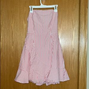 Rosalie Stripe Ruffle Dress in Pink Stripe
